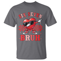 Funny Six Seven Bruh Valentines Day T Shirt Six Seven Dabbing Heart