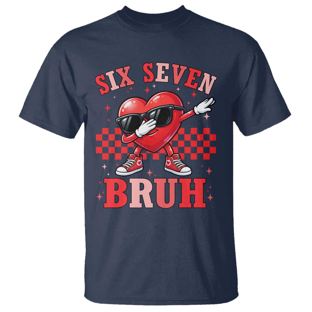 Funny Six Seven Bruh Valentines Day T Shirt Six Seven Dabbing Heart