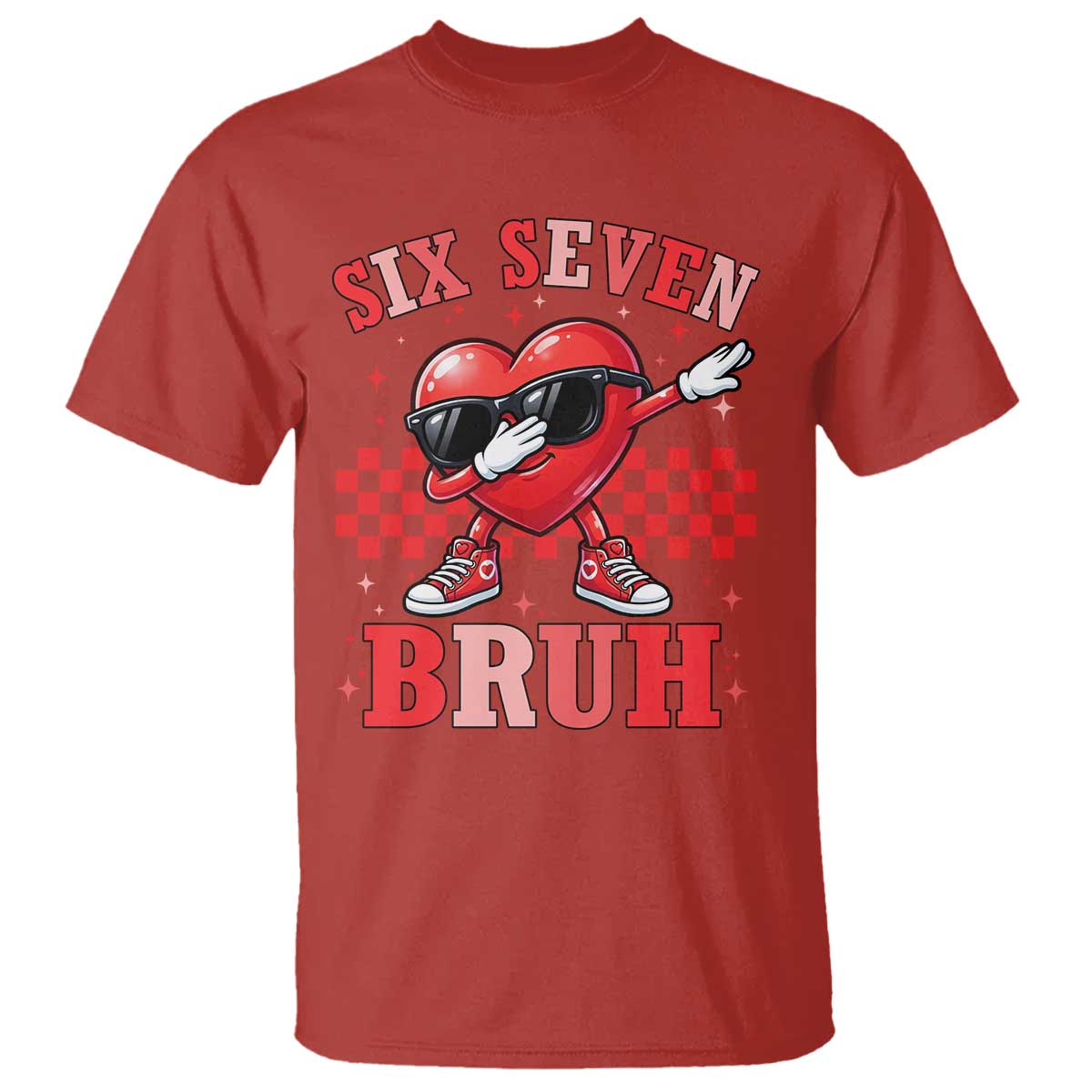 Funny Six Seven Bruh Valentines Day T Shirt Six Seven Dabbing Heart