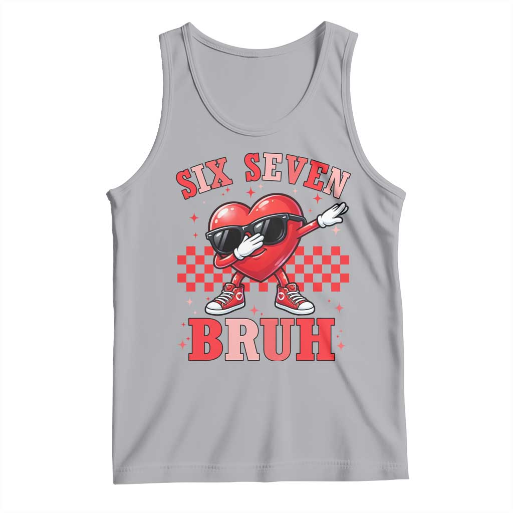 Funny Six Seven Bruh Valentines Day Tank Top Six Seven Dabbing Heart
