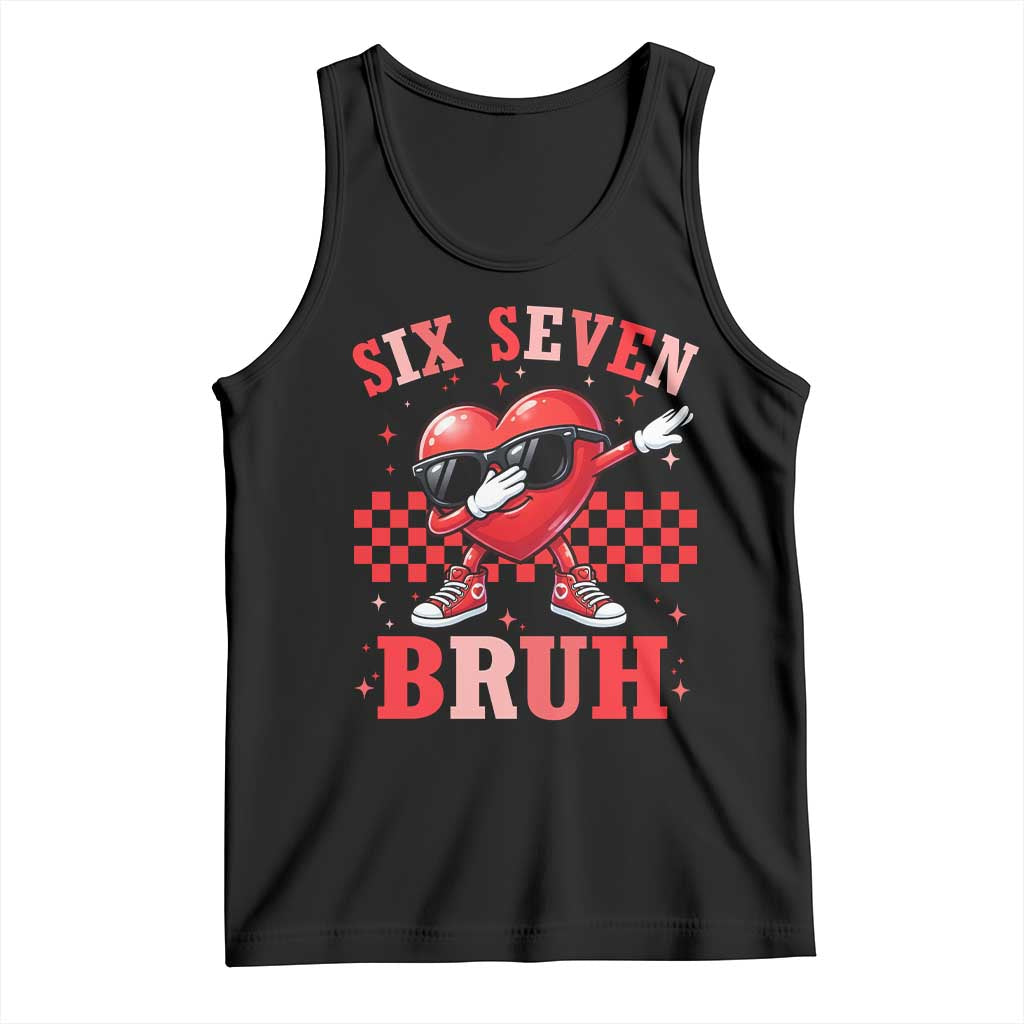Funny Six Seven Bruh Valentines Day Tank Top Six Seven Dabbing Heart