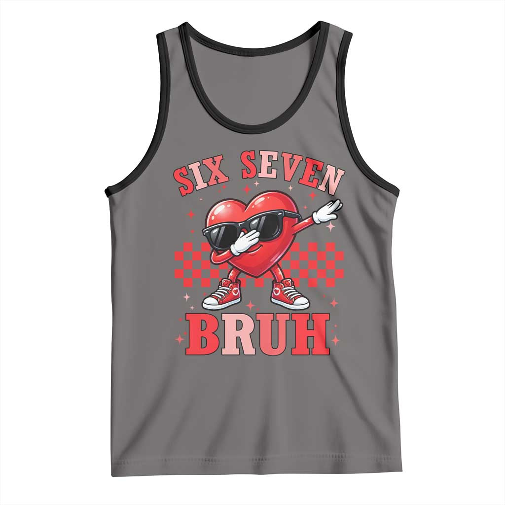 Funny Six Seven Bruh Valentines Day Tank Top Six Seven Dabbing Heart