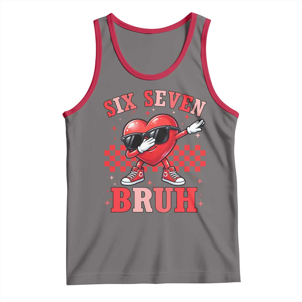 Funny Six Seven Bruh Valentines Day Tank Top Six Seven Dabbing Heart