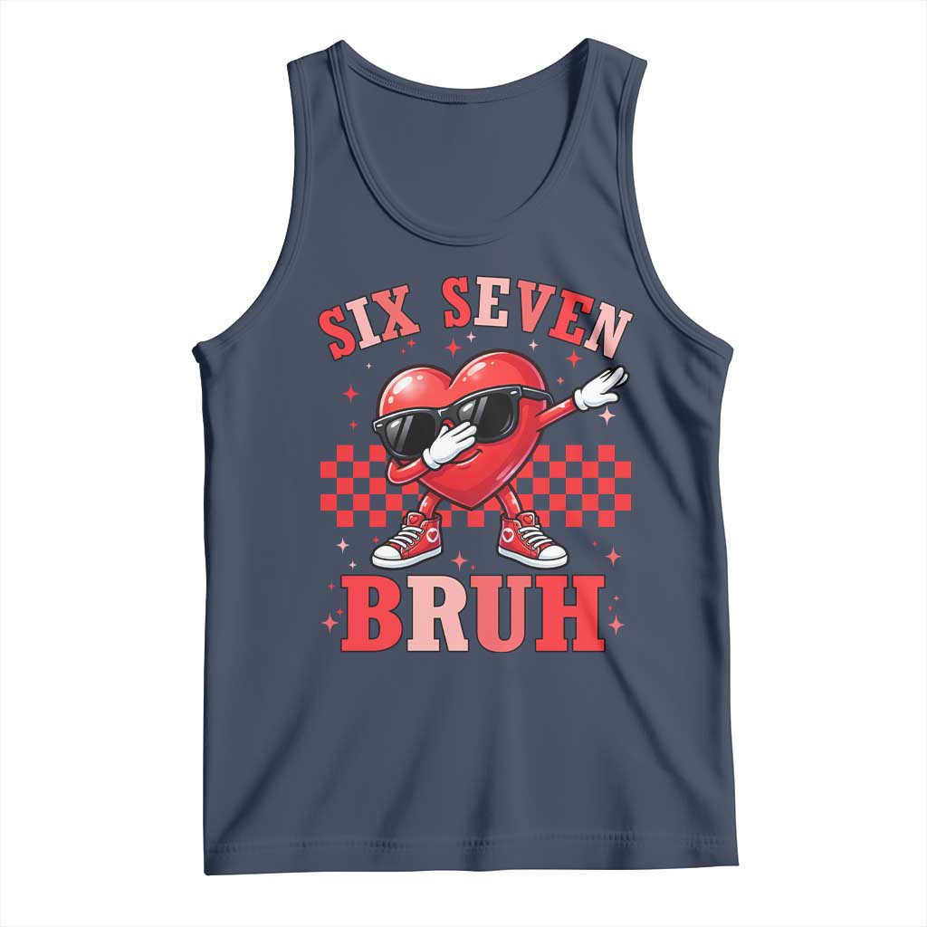 Funny Six Seven Bruh Valentines Day Tank Top Six Seven Dabbing Heart
