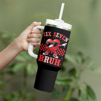 Funny Six Seven Bruh Valentines Day Tumbler With Handle Six Seven Dabbing Heart