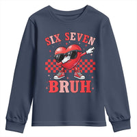 Funny Six Seven Bruh Valentines Day Youth Sweatshirt Six Seven Dabbing Heart