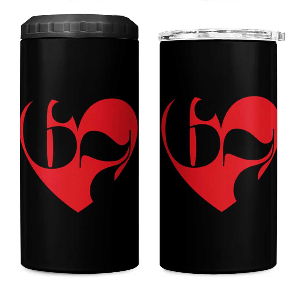 Funny Six Seven 67 Meme Valentines Day Red Heart 4 in 1 Can Cooler Tumbler
