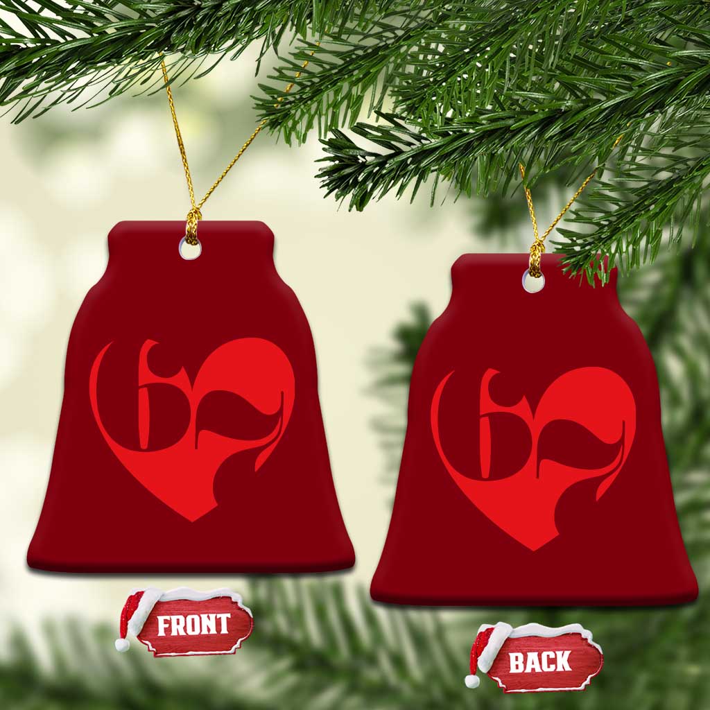 Funny Six Seven 67 Meme Valentines Day Red Heart Ceramic Ornament
