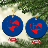 Funny Six Seven 67 Meme Valentines Day Red Heart Ceramic Ornament