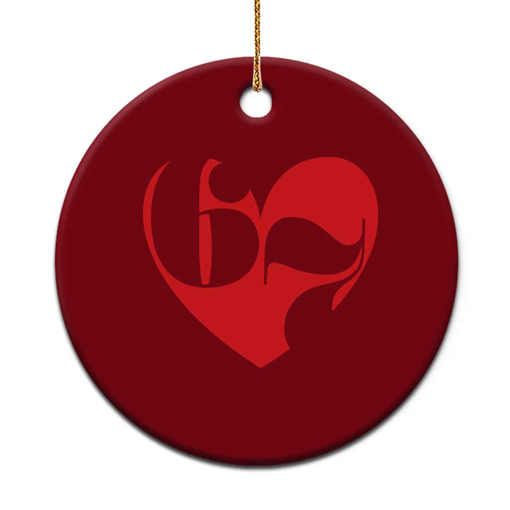 Funny Six Seven 67 Meme Valentines Day Red Heart Ceramic Ornament