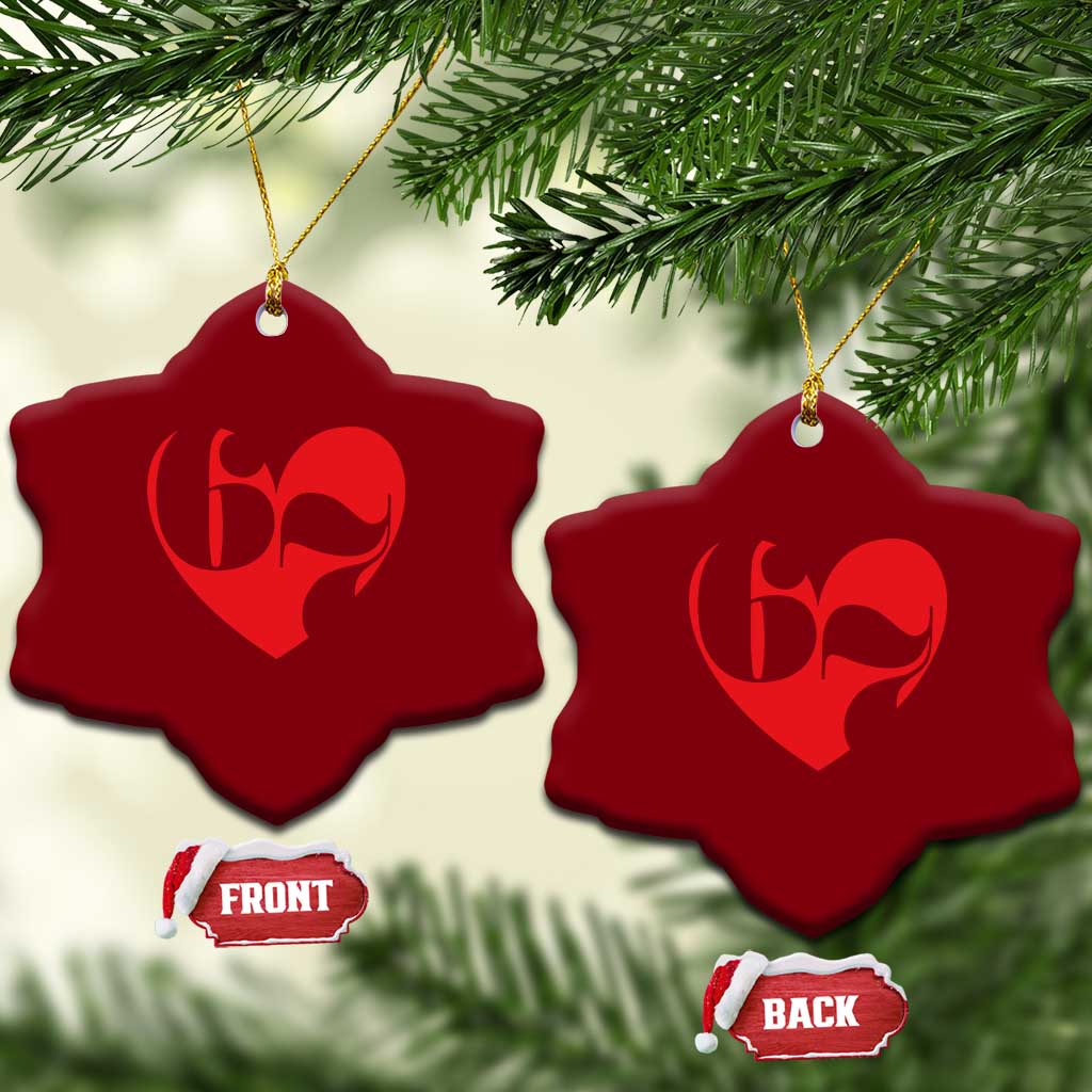 Funny Six Seven 67 Meme Valentines Day Red Heart Ceramic Ornament