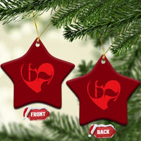Funny Six Seven 67 Meme Valentines Day Red Heart Ceramic Ornament