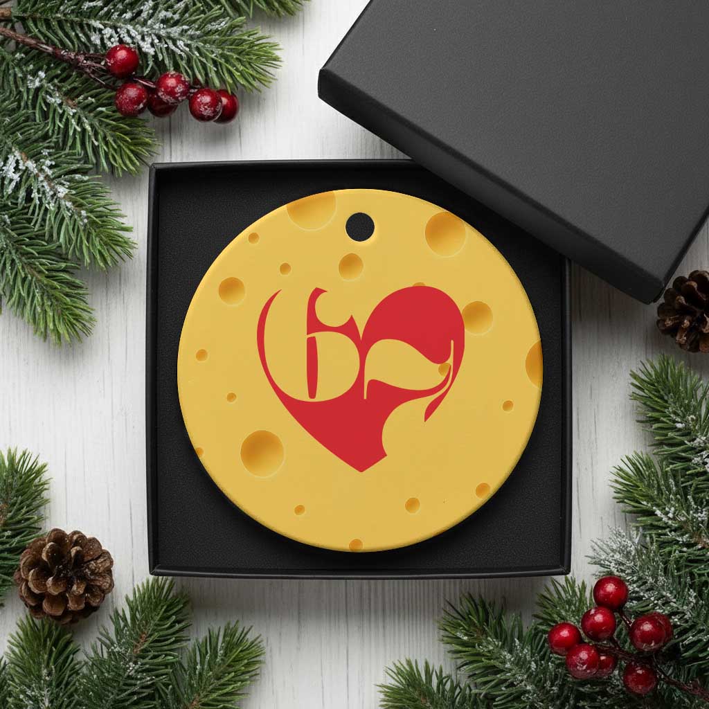 Funny Six Seven 67 Meme Valentines Day Red Heart Ceramic Ornament