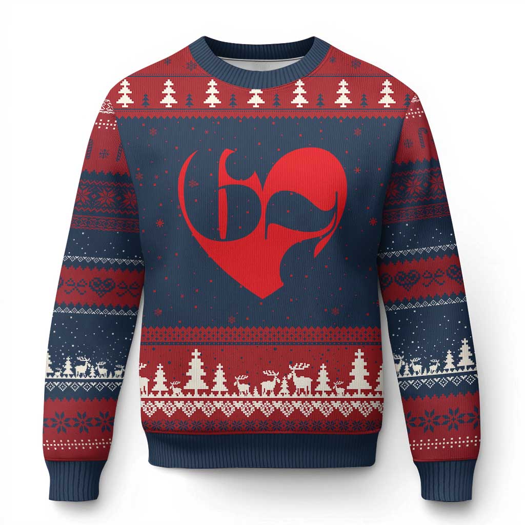 Funny Six Seven 67 Meme Valentines Day Red Heart Ugly Christmas Sweater