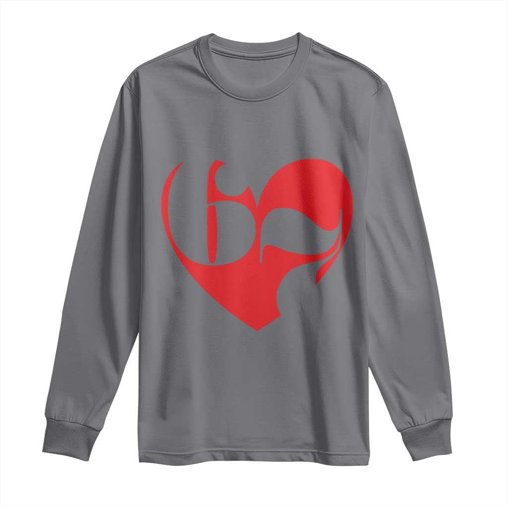 Funny Six Seven 67 Meme Valentines Day Red Heart Long Sleeve Shirt