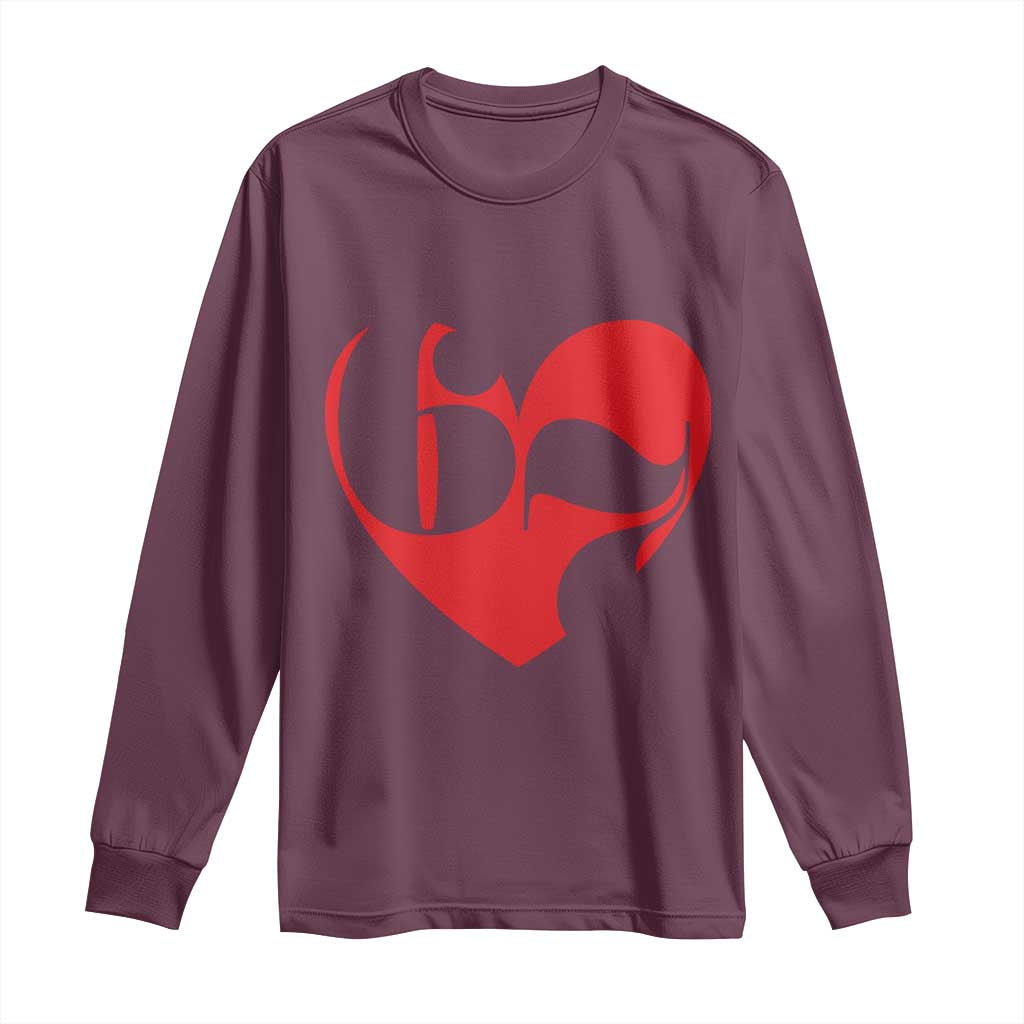 Funny Six Seven 67 Meme Valentines Day Red Heart Long Sleeve Shirt