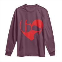 Funny Six Seven 67 Meme Valentines Day Red Heart Long Sleeve Shirt
