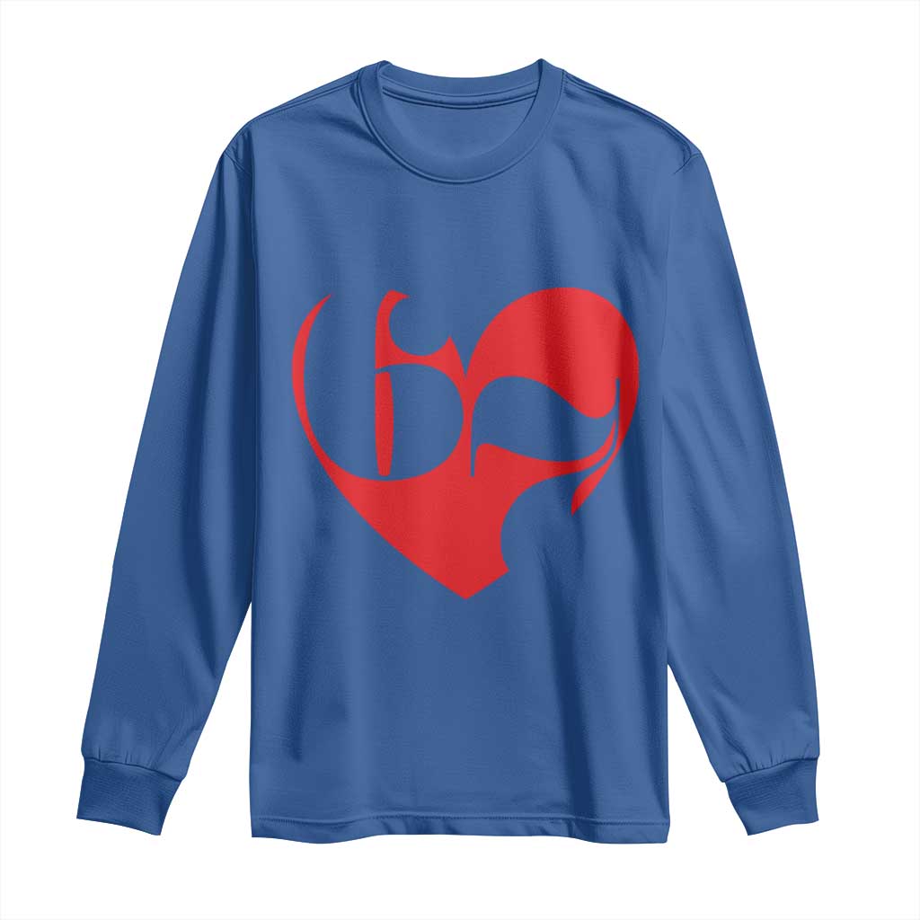 Funny Six Seven 67 Meme Valentines Day Red Heart Long Sleeve Shirt