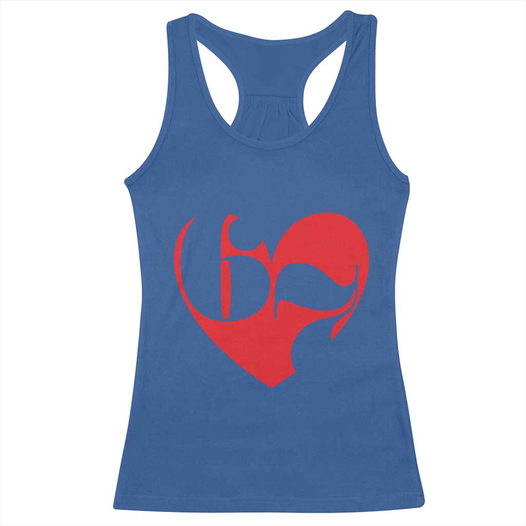 Funny Six Seven 67 Meme Valentines Day Red Heart Racerback Tank Top