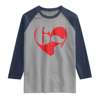 Funny Six Seven 67 Meme Valentines Day Red Heart Raglan Shirt