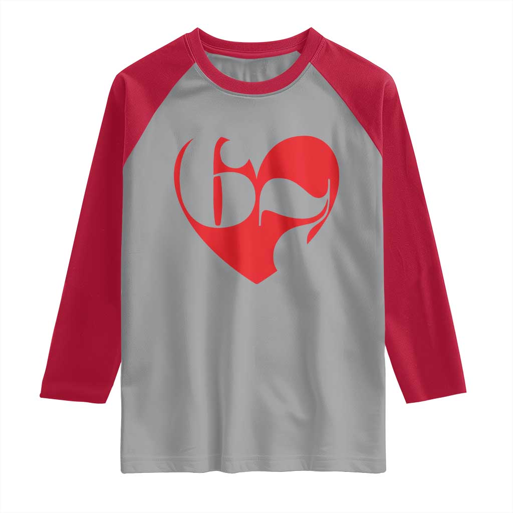 Funny Six Seven 67 Meme Valentines Day Red Heart Raglan Shirt
