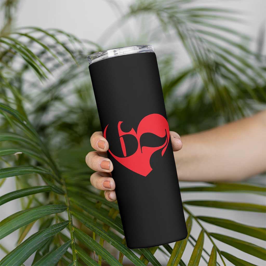 Funny Six Seven 67 Meme Valentines Day Red Heart Skinny Tumbler