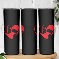 Funny Six Seven 67 Meme Valentines Day Red Heart Skinny Tumbler