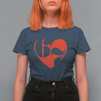 Funny Six Seven 67 Meme Valentines Day Red Heart T Shirt For Women