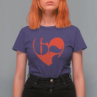 Funny Six Seven 67 Meme Valentines Day Red Heart T Shirt For Women