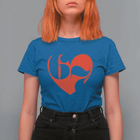 Funny Six Seven 67 Meme Valentines Day Red Heart T Shirt For Women