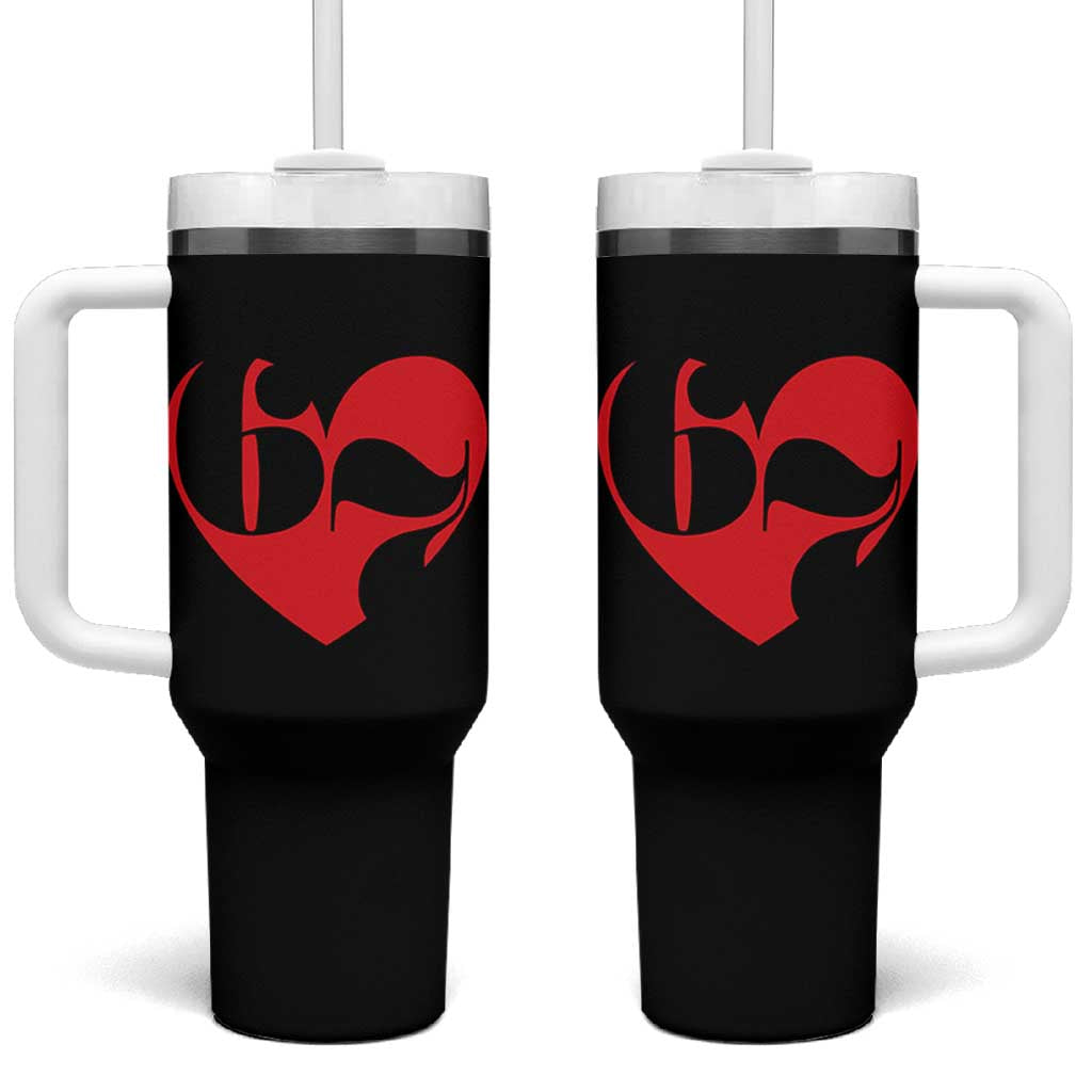 Funny Six Seven 67 Meme Valentines Day Red Heart Tumbler With Handle