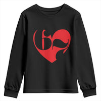Funny Six Seven 67 Meme Valentines Day Red Heart Youth Sweatshirt