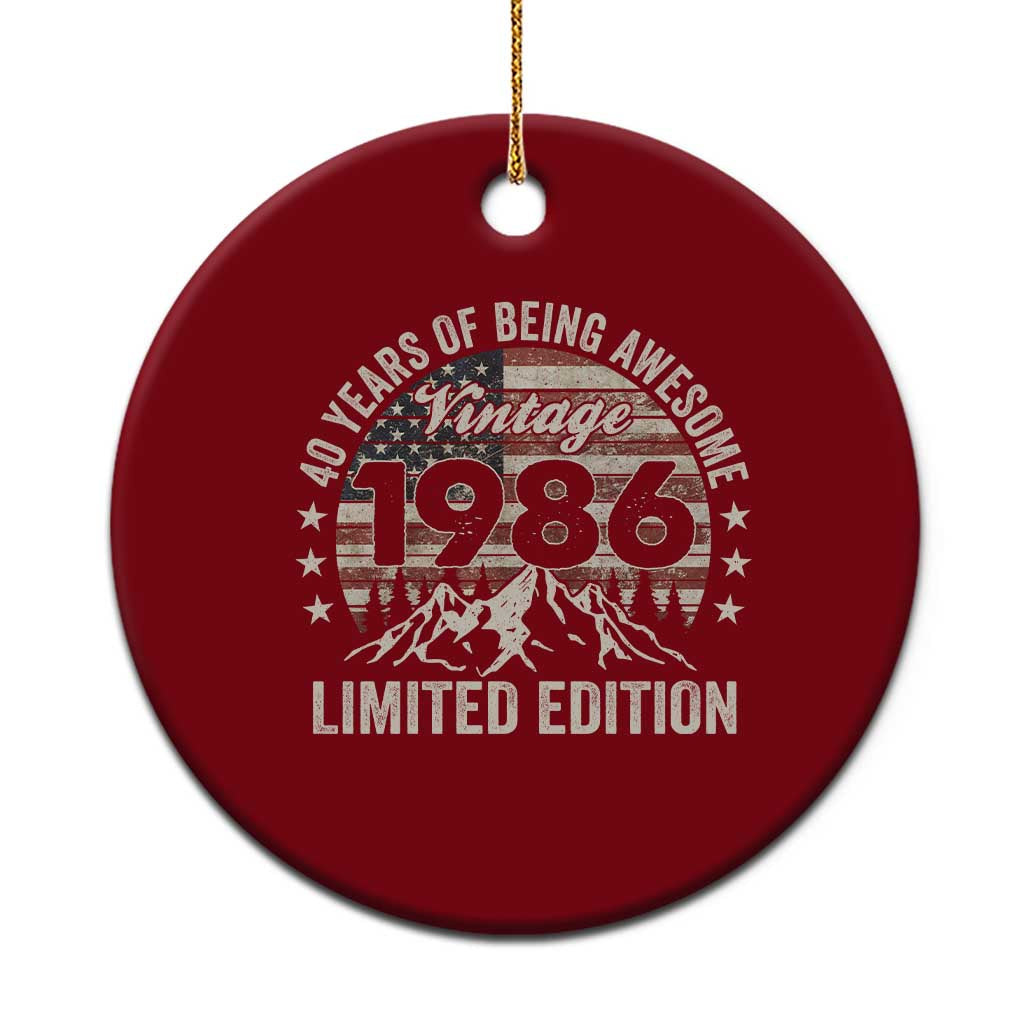40th Birthday Made In 1986 Limited Edition Ceramic Ornament 70 Years Of Being Awesome American Flag