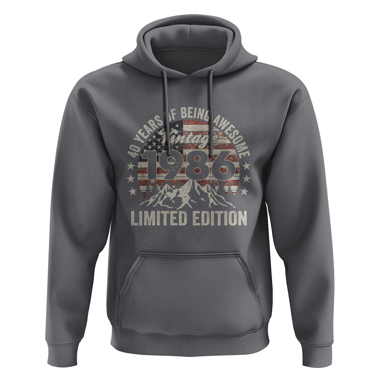 40th Birthday Made In 1986 Limited Edition Hoodie 70 Years Of Being Awesome American Flag