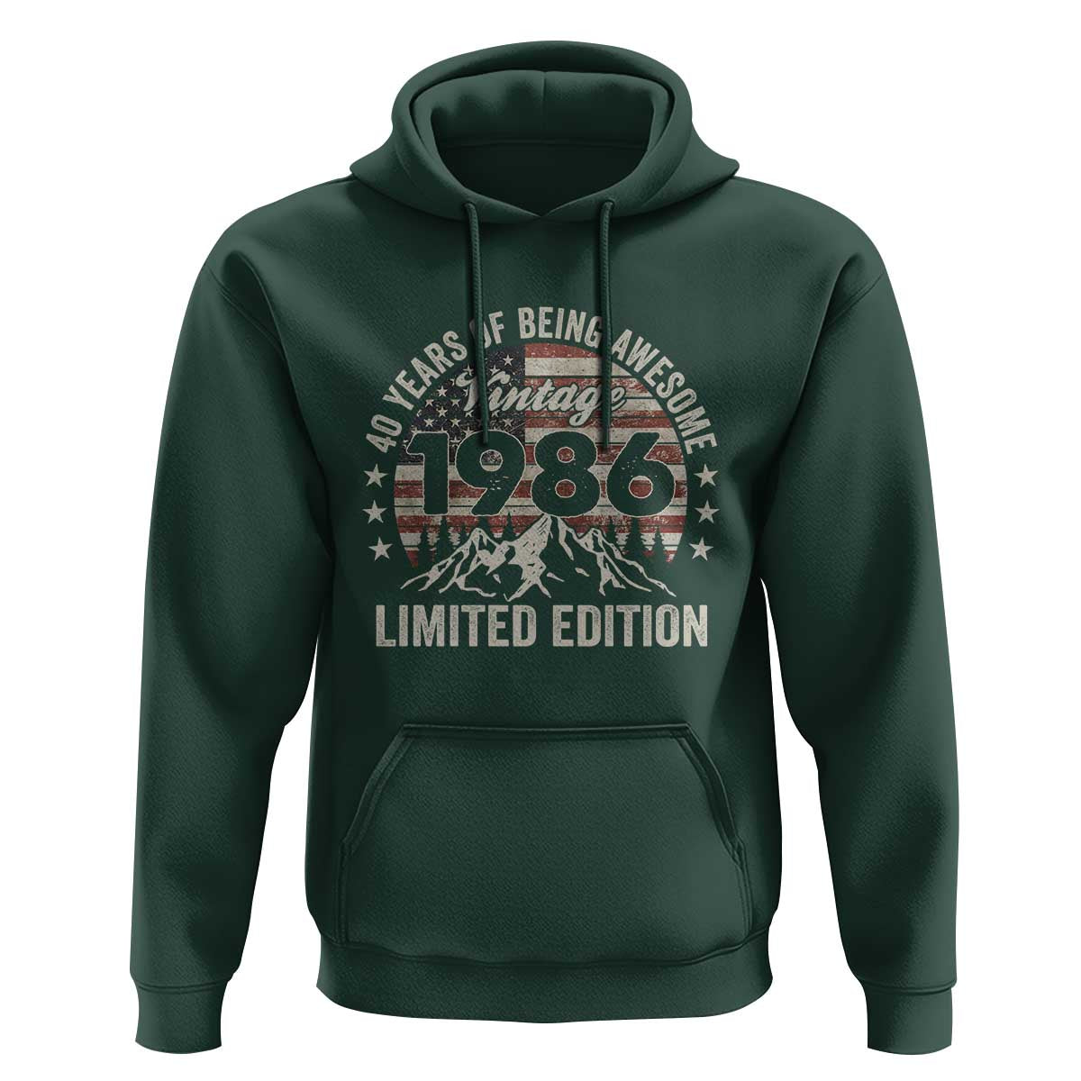 40th Birthday Made In 1986 Limited Edition Hoodie 70 Years Of Being Awesome American Flag