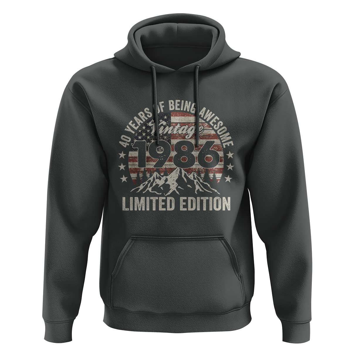 40th Birthday Made In 1986 Limited Edition Hoodie 70 Years Of Being Awesome American Flag