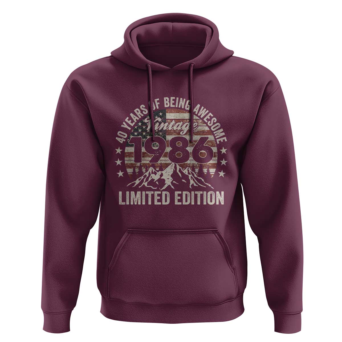 40th Birthday Made In 1986 Limited Edition Hoodie 70 Years Of Being Awesome American Flag
