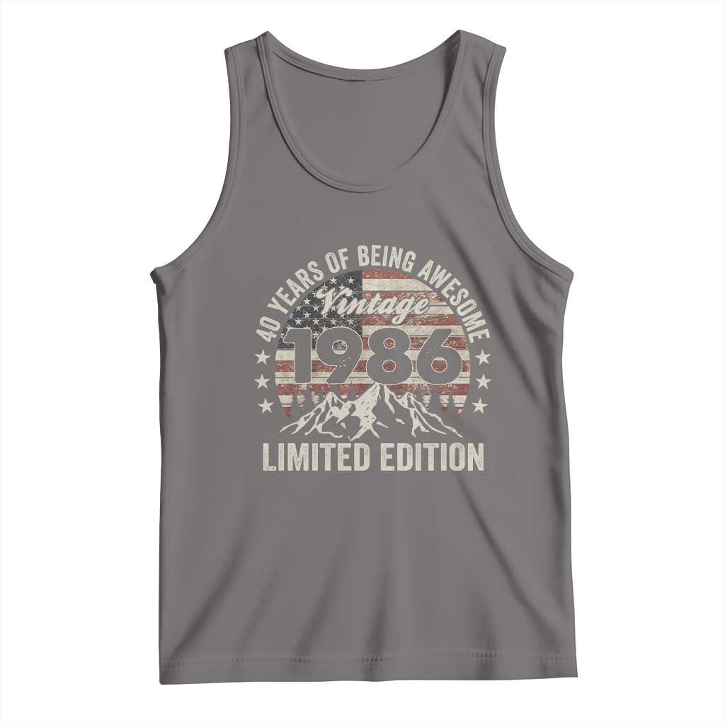 40th Birthday Made In 1986 Limited Edition Tank Top 70 Years Of Being Awesome American Flag