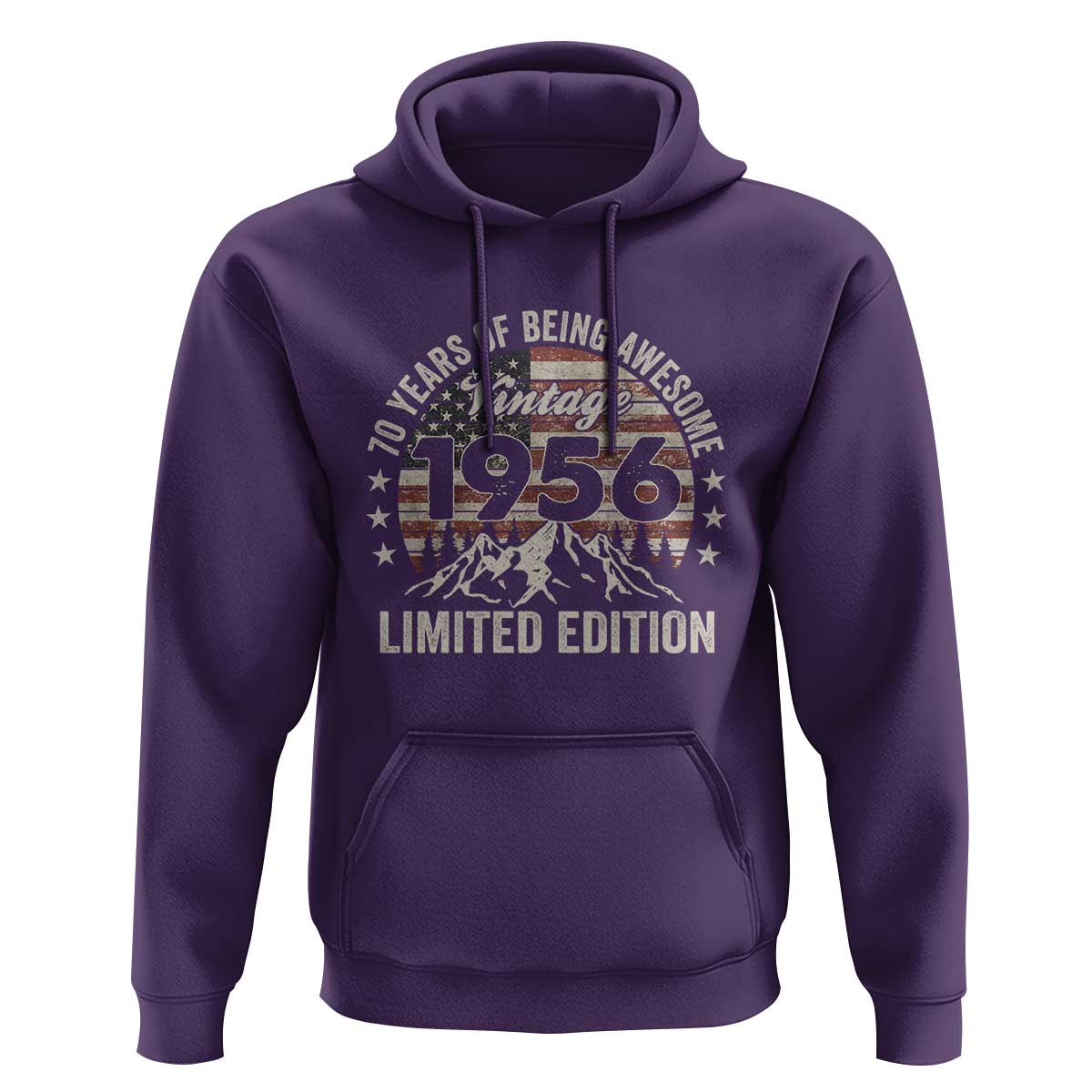70th Birthday Made In 1956 Limited Edition Hoodie 70 Years Of Being Awesome American Flag