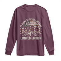 70th Birthday Made In 1956 Limited Edition Long Sleeve Shirt 70 Years Of Being Awesome American Flag