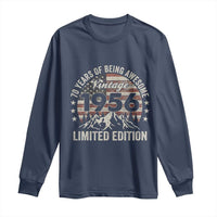 70th Birthday Made In 1956 Limited Edition Long Sleeve Shirt 70 Years Of Being Awesome American Flag