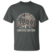 70th Birthday Made In 1956 Limited Edition T Shirt 70 Years Of Being Awesome American Flag