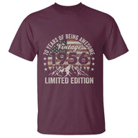 70th Birthday Made In 1956 Limited Edition T Shirt 70 Years Of Being Awesome American Flag