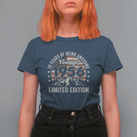 70th Birthday Made In 1956 Limited Edition T Shirt For Women 70 Years Of Being Awesome American Flag