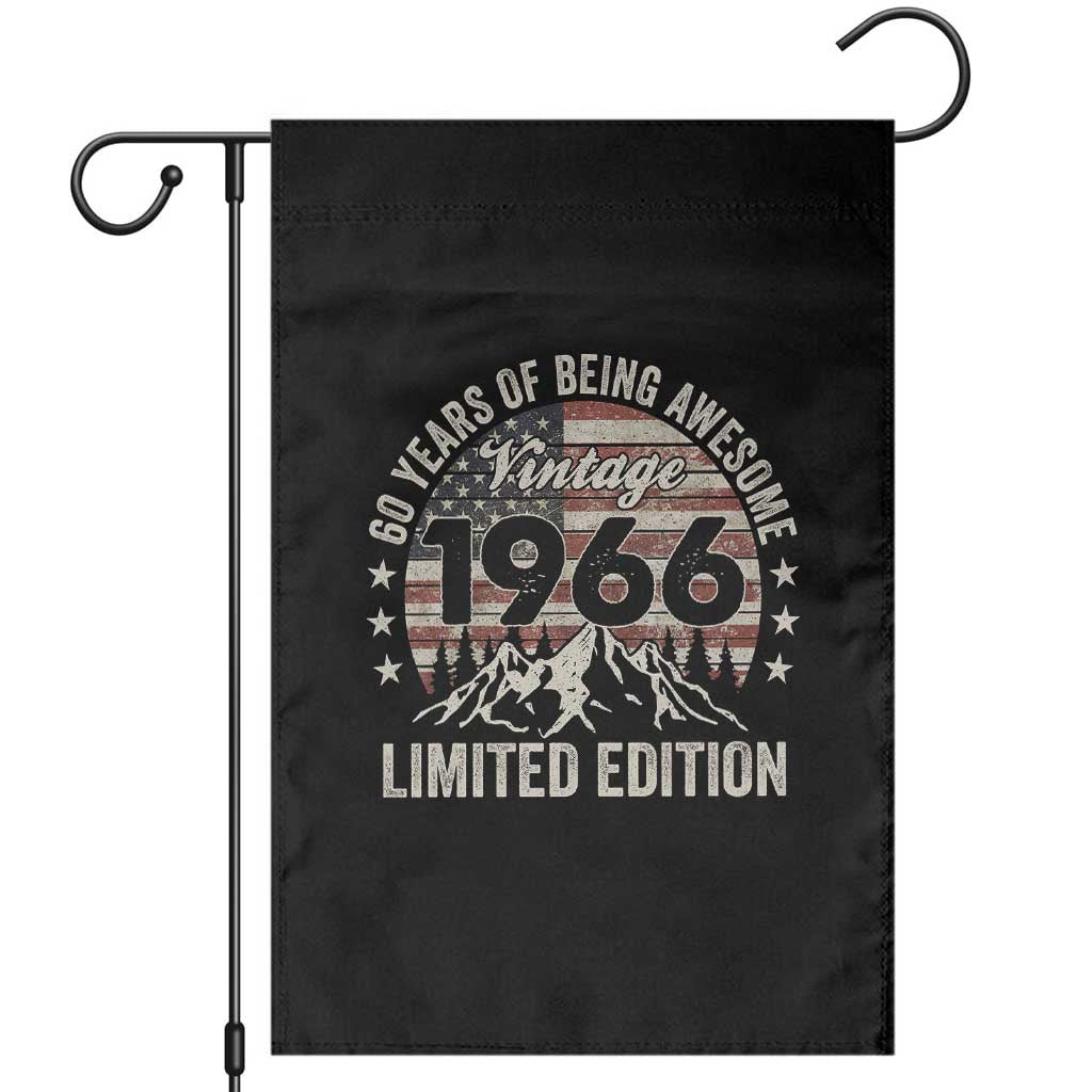 60th Birthday Vintage 1966 Limited Edition Garden Flag 60 Years Of Being Awesome American Flag