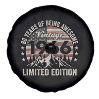 60th Birthday Vintage 1966 Limited Edition Spare Tire Cover 60 Years Of Being Awesome American Flag