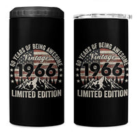 60th Birthday Vintage 1966 Limited Edition 4 in 1 Can Cooler Tumbler 60 Years Of Being Awesome American Flag