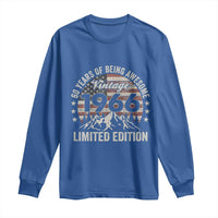 60th Birthday Vintage 1966 Limited Edition Long Sleeve Shirt 60 Years Of Being Awesome American Flag