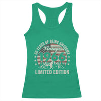 60th Birthday Vintage 1966 Limited Edition Racerback Tank Top 60 Years Of Being Awesome American Flag