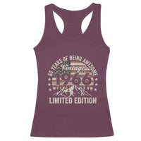 60th Birthday Vintage 1966 Limited Edition Racerback Tank Top 60 Years Of Being Awesome American Flag